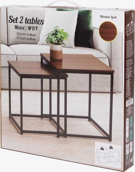 Комплект помощни маси от 2 - 33,5 x 33,5 x 36 см и 37,5 x 37,5 x 40 см