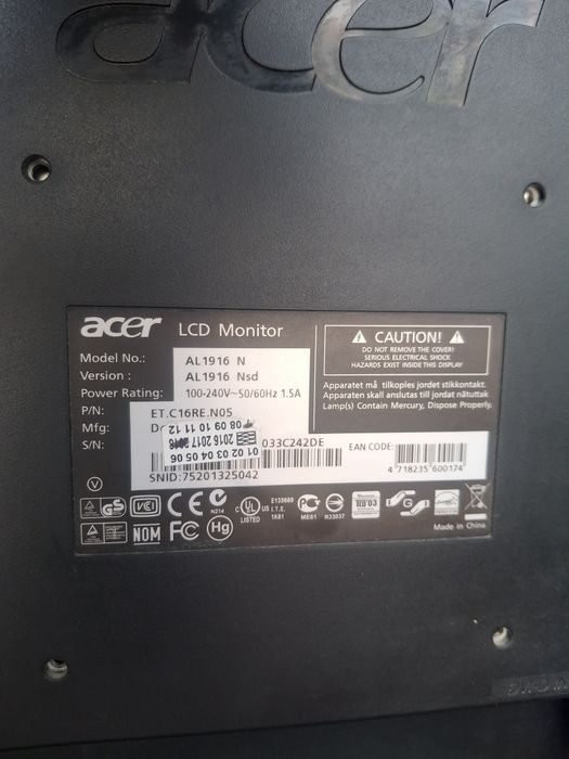 Monitor Acer AL1916 – 19 inch