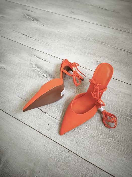Pantofi damă noi ASOS DESIGN mărimea 43, toc stiletto, portocalii, aduși din Anglia