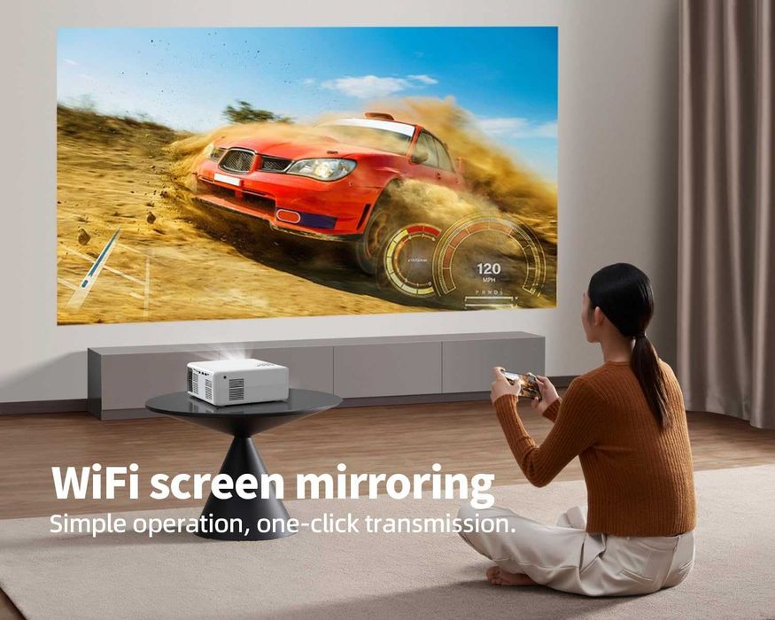 Proiector 4K TV WiFi Android 9 20000 Lumen Boxe HDMI USB Telecomanda
