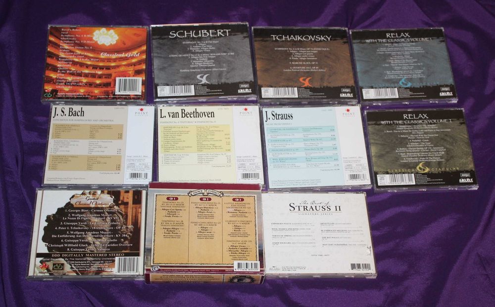 lot 50 cd muzica clasica seria mari compozitori Mozart Bach Strauss Beethoven Schubert Ceaikovski Relax with the Classics