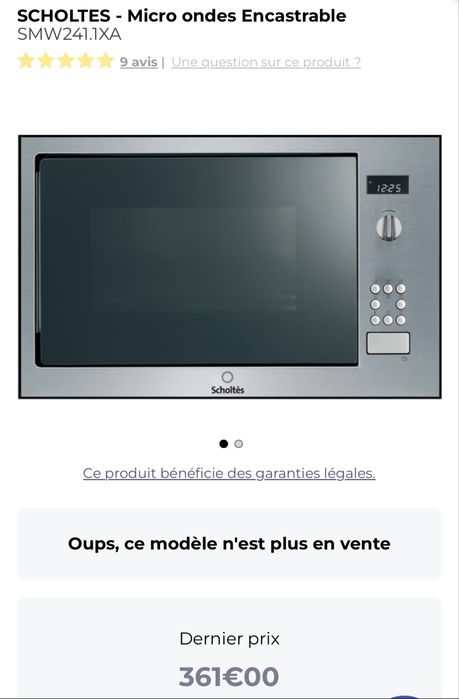 Cuptor cu microunde incorporabil Scholtes 24 Litri 900W SMW2411XA