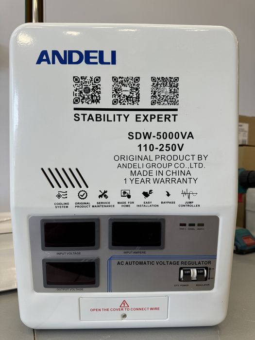 Сотилади Стабилизатор ANDELI ТОЗА Оригинал SDW-5kva 110-250V 1 Фаза