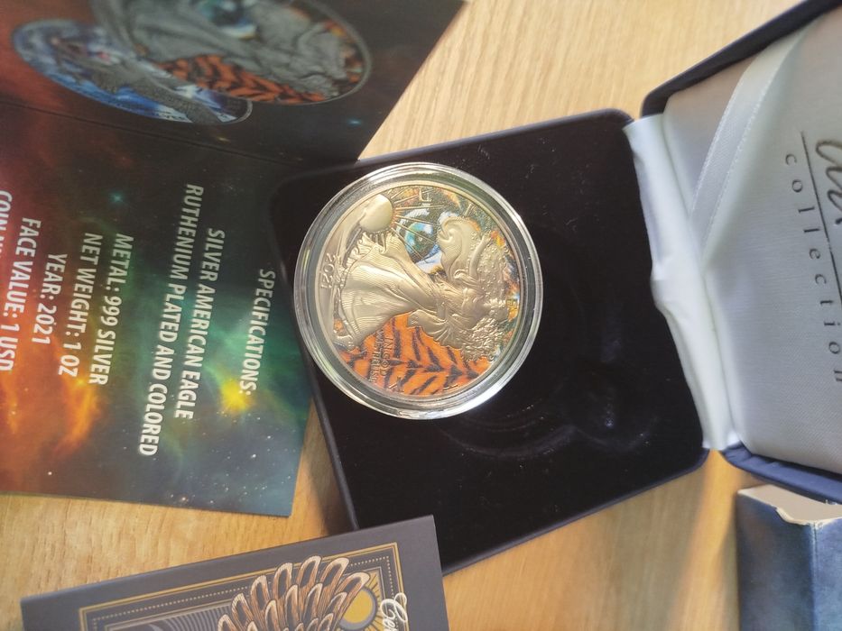 Седем унции сребро Silver American Eagle Мистични животни