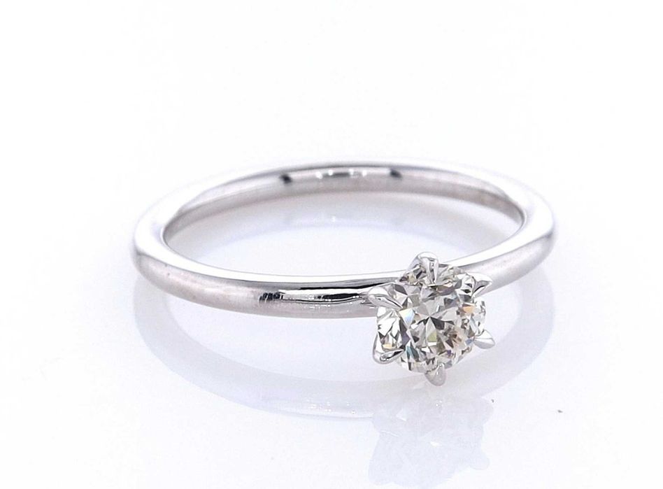Inel aur alb 14K cu diamant natural 0.40 ct VVS2 – certificat IGI