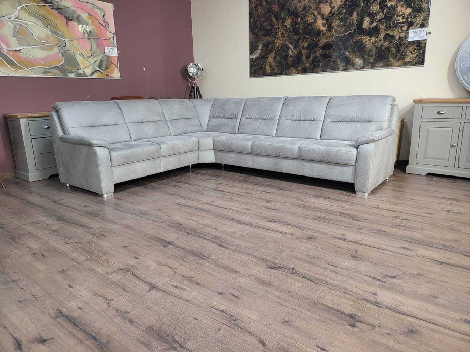 Светло сив ъглов диван от плат PP-HS10002