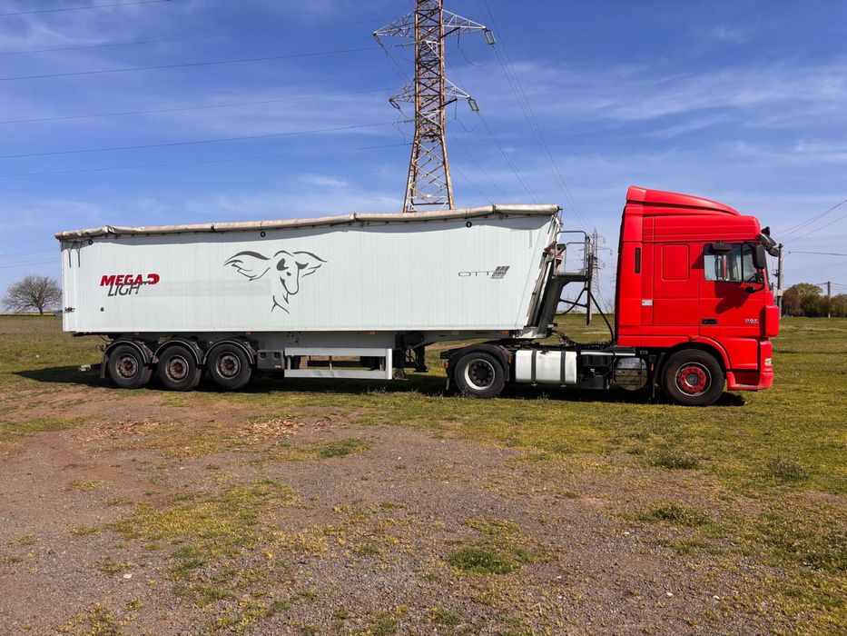 Se vinde la pachet daf xf semiremorca mega