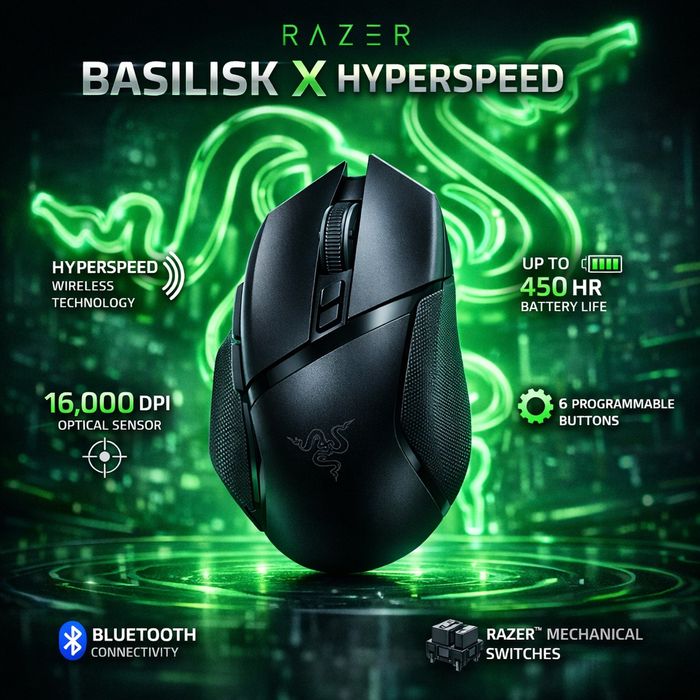 Игровой мышь Razer Basilisk X HyperSpeed