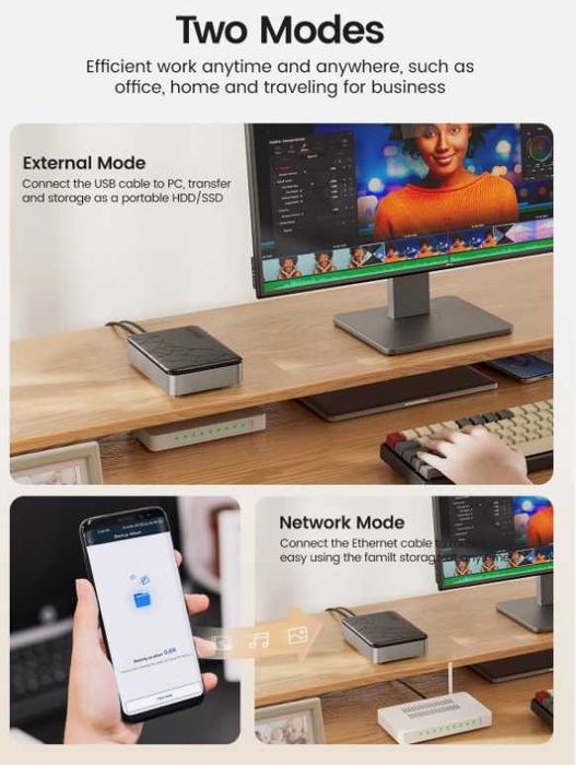 ORICO Персонално облачно съхранение, мрежово свързано съхранение, 3.5-инчов корпус за твърд диск