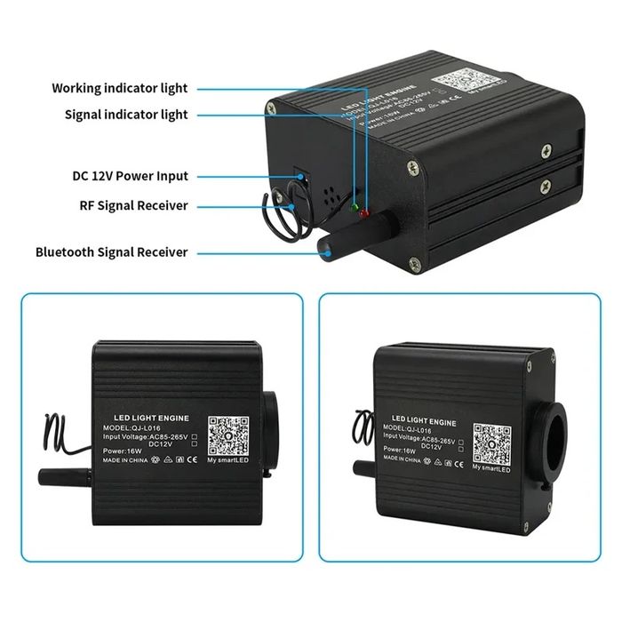 Kit Plafon Instelat Stelute Plafon 600 fibre Mix 3/4 metri 0. 5 - 0.75mm Twinckle Stars RGBW Kit Fibra Optica LED Plafon Auto  Cer instelat