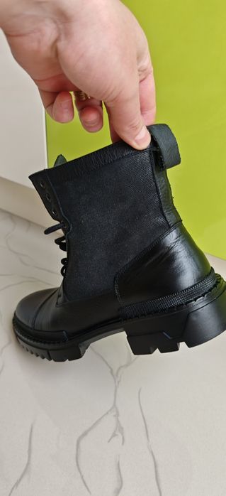 Bocanci tip army, Piele, Negri, 42.5