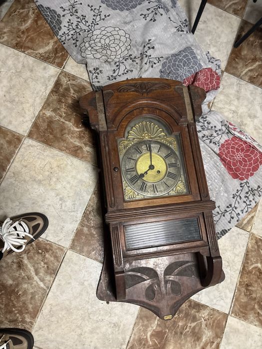 Ceas de perete vechi german Kienzle mecanic lemn masiv 1900 1920