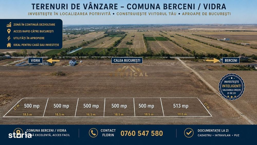 Teren Intravilan 500 mp de Vânzare – Vidra