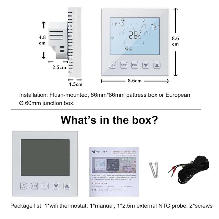 Termostat Inteligent WiFi incalzire in pardoseala/calorifer/boiler