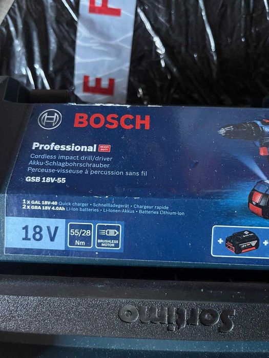 Filetanta Bosch Professional GSB 18 V-55, in cutie - pentru piese