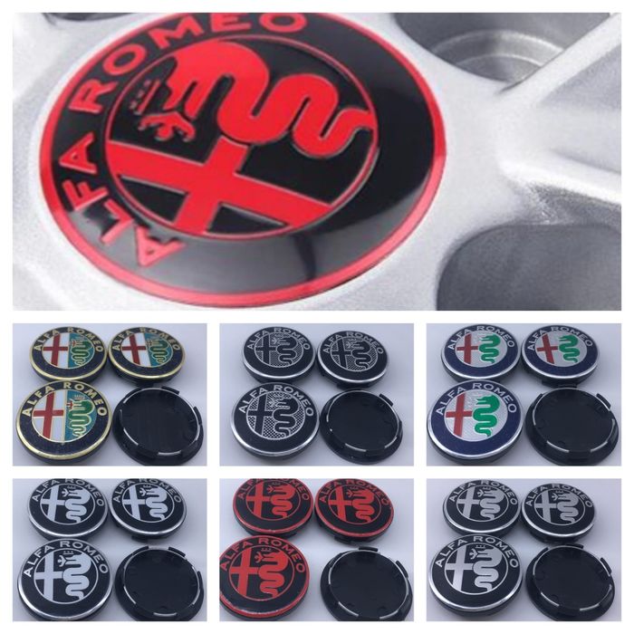 ALFA ROMEO - Set embleme auto si capace pentru jante aliaj