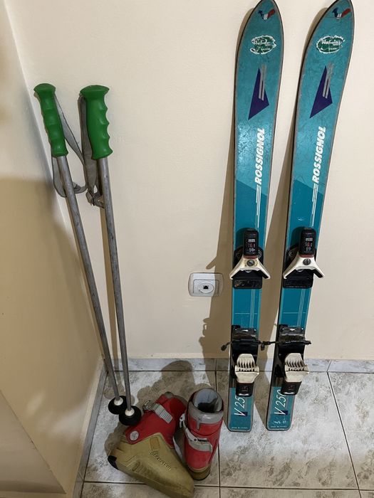 Детски ски Rossignol, детки ски обувки размер 30 Dachstein и щеки