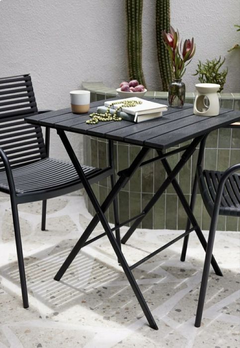 Градинска маса 65х65 черна