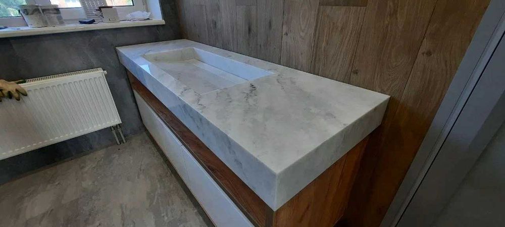 Умывальник (раковина) в ванную комнату из камня (акрил, кварц)