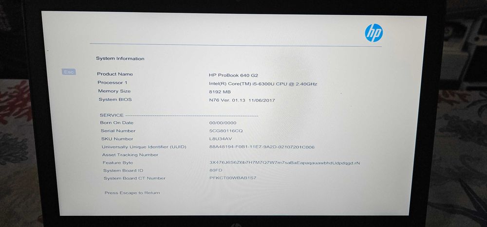 laptop hp proBook 640 g2 i5 gen a 6a