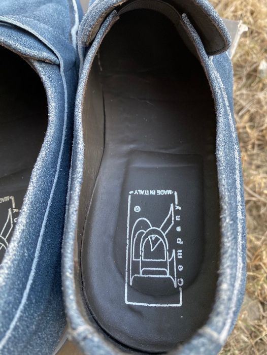 Pantofi frumosi  mocasini albastri piele intoarsa 42