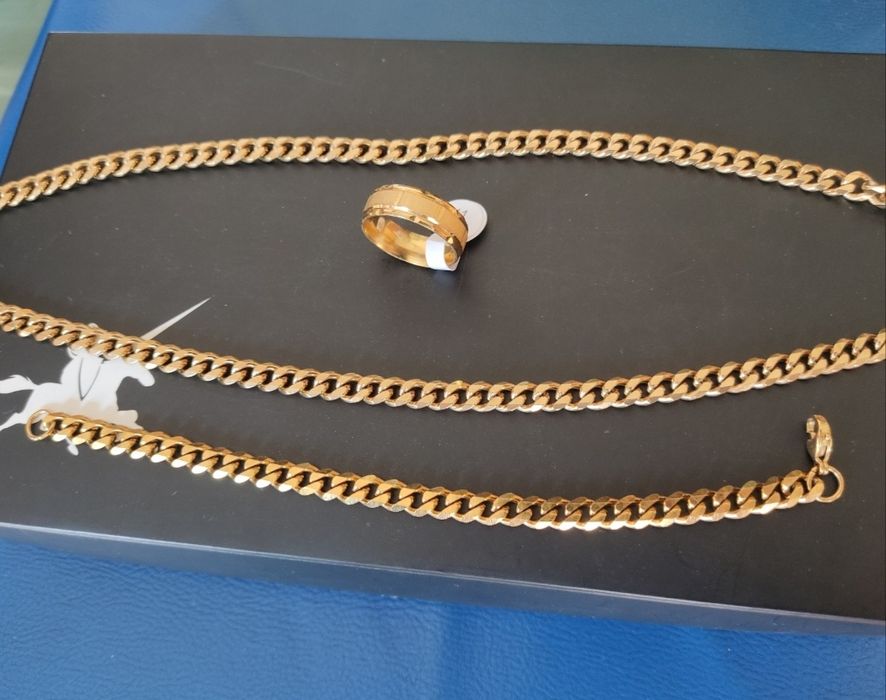 Скидка!Подарочный набор 3 в 1,трос,браслет и кольцо для мужчин