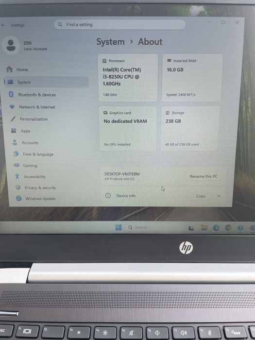 Vand HP ProBook 440 G5 cu i5/16/256