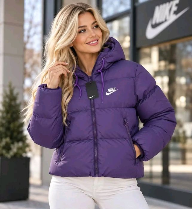 Nike Ново Лилаво Дамско Зимно Яке с Качулка [С-Л]