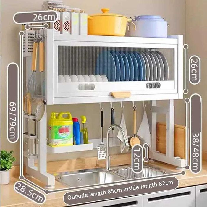 Надраковинная металлическая сушилка для посуды 65×28.5×79 см, su5