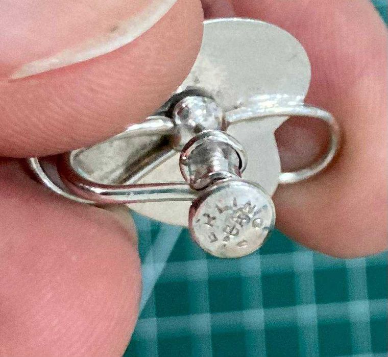 Серебряный винтажный комплект Carl Art (США, 1940–50), серьги и брошь