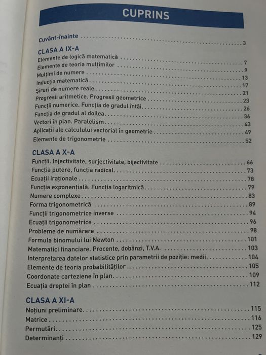 Vand culegere matematica pt bacalaureat si admitere facultate M1