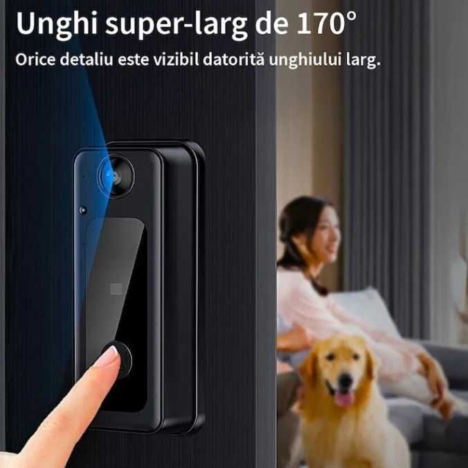Sonerie video inteligenta, bluetooth, night vision, infrarosu, senzor IR, interfon video HD
