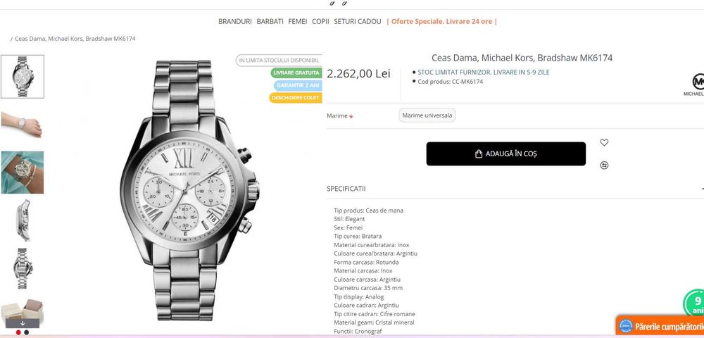 Ceas Michael Kors model Bradshaw MK6174 CA NOU