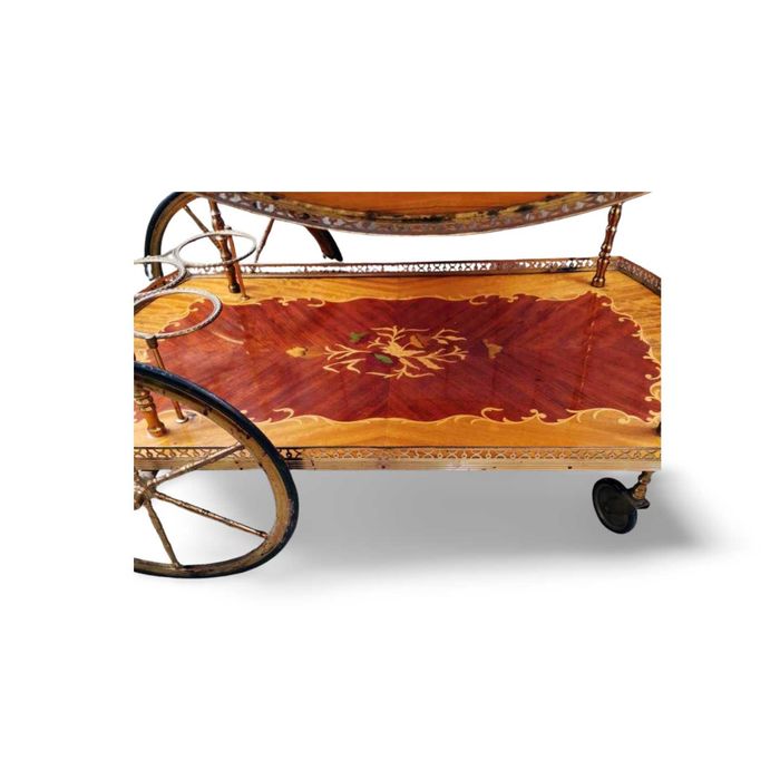 Старинна количка за сервиране с интарзия