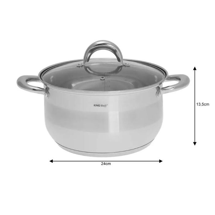 Set 5 oale cu capac, Inox, dimensiuni 16/16/18/20/24cm, Fund termic