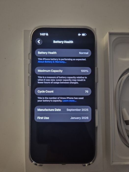 iphone 17 air impecabil 100% battery oem box