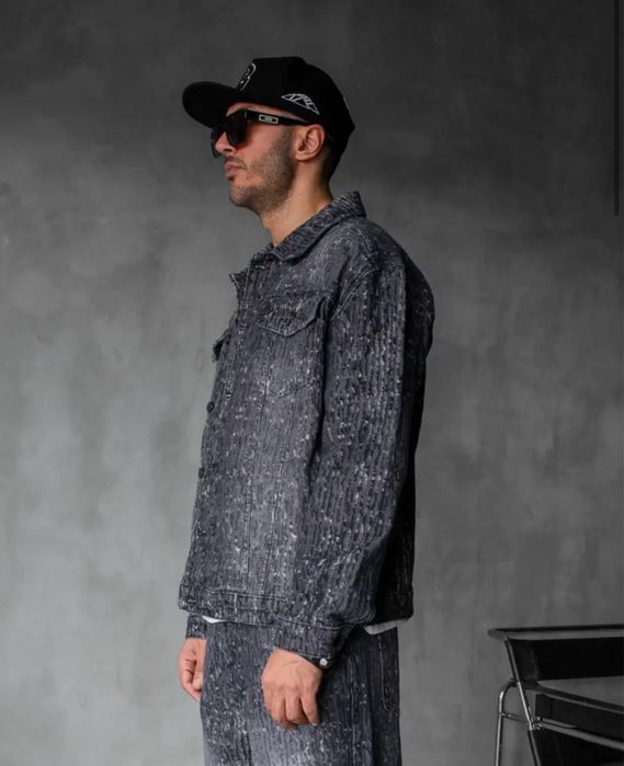 Мъжко тъмно дънково яке - премиум