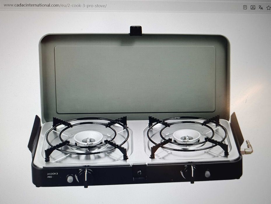 Двоен газов котлон Cadak Cook 2 Pro Deluxe със защита на бутона за газ