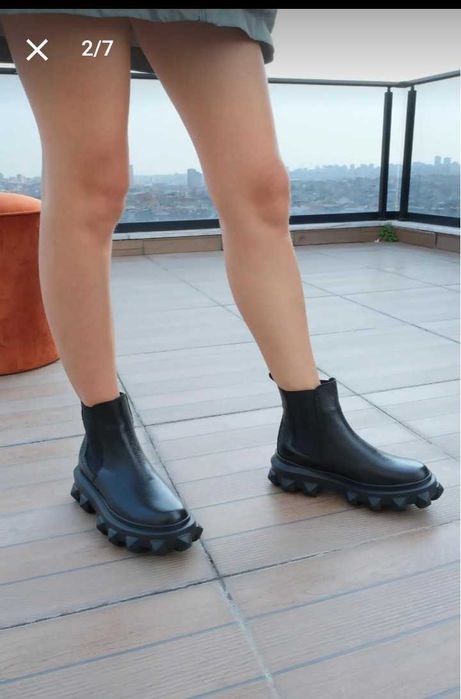 Нови черни боти обувки от естествена кожа ,номер 40