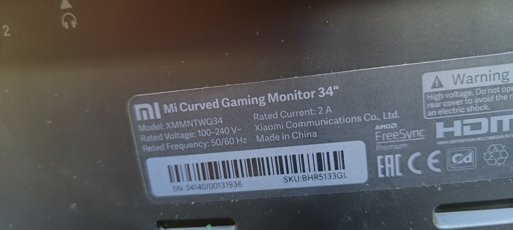 Монитор Xiaomi Mi curved 34" XMMNTVQ34