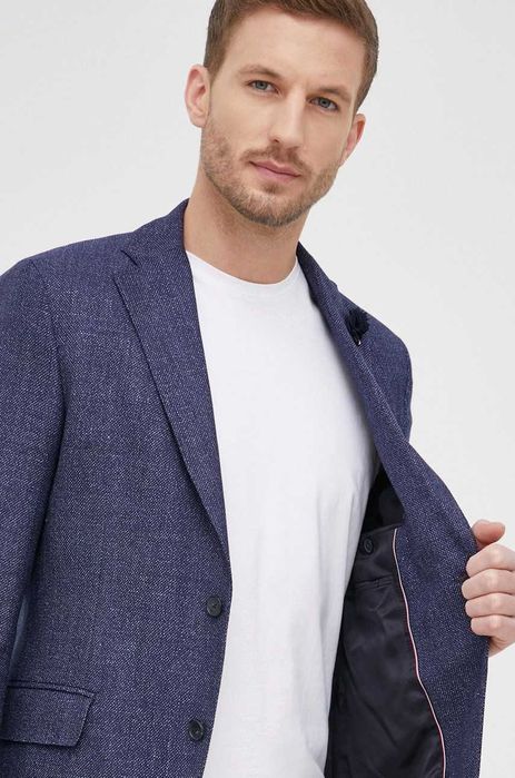 Sacou blazer slim 46 S de lux Club Of Gents NOU lana super 120's navy