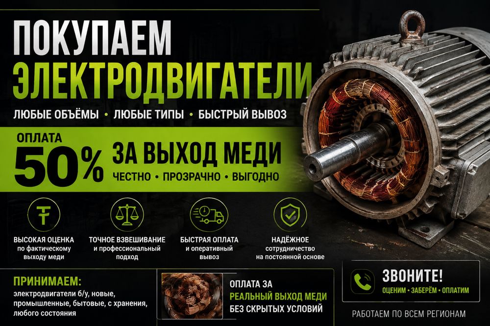 Принимаем электродвигатели оплата за медь
