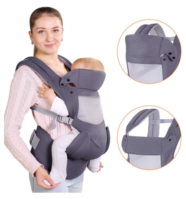 Ергономична раница за бебе Vika Baby®, Тъмно сив