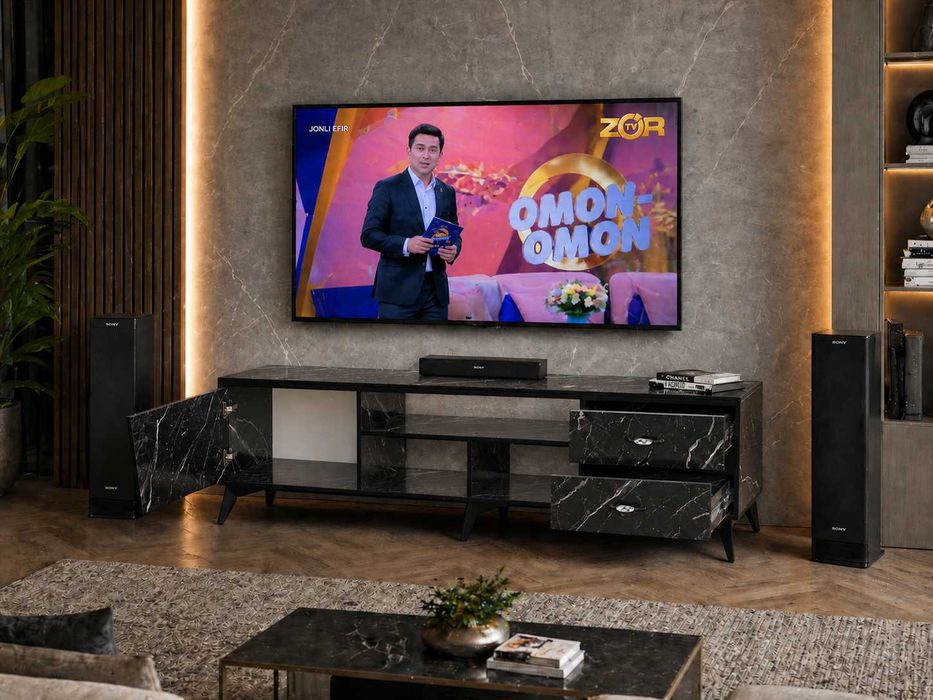 TV uchun tumba marmar stil, pad televizor