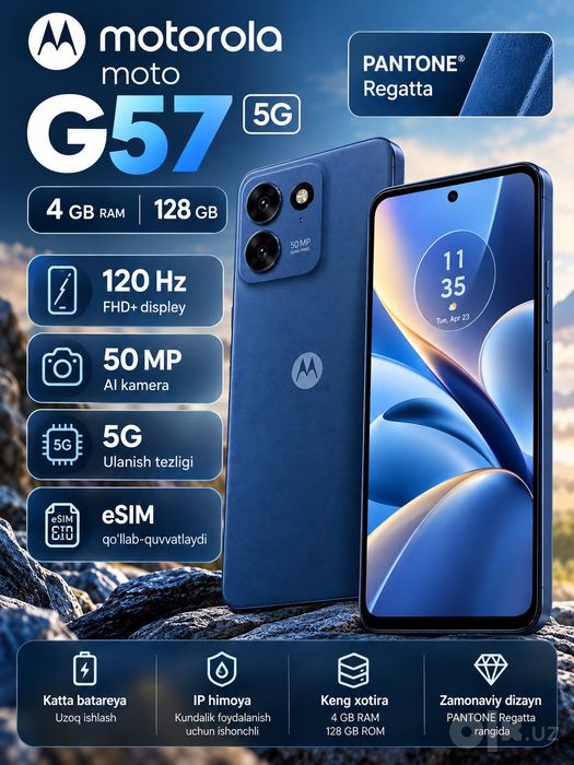 Motorola Moto G57 5G 4/128GB, 120Hz, 50MP, eSIM, Pantone Regatta