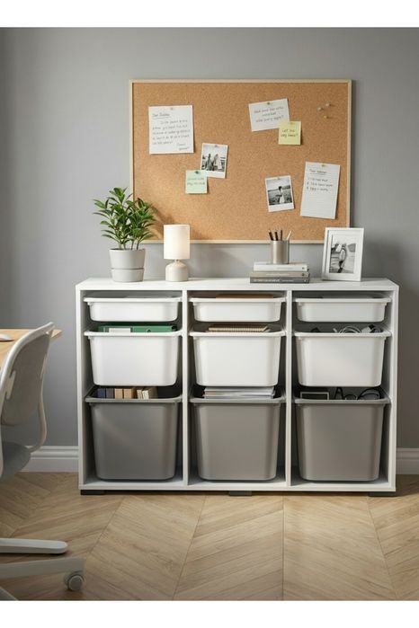 Мултифункционален шкаф за съхранение, Етажерка за играчки, с 9 кошници