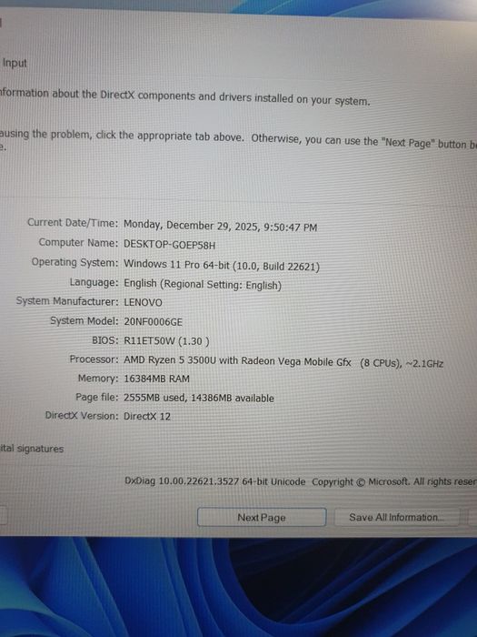 Lenovo Thinkpad,Ecran 15",Cpu Ryzen5,Ram 16gb ddr4,SSD,Win11