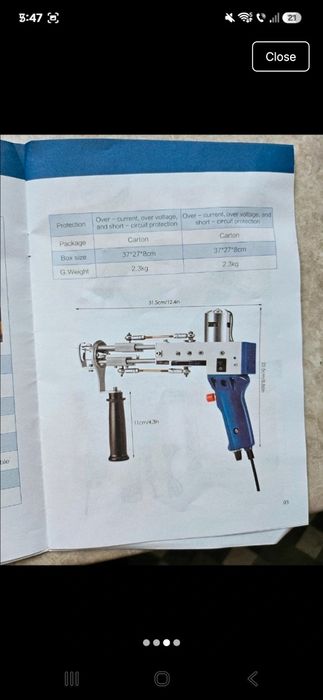 Tufting Gun Profesională pentru Covoare Handmade – Nouă, Nefolosită, Set Complet