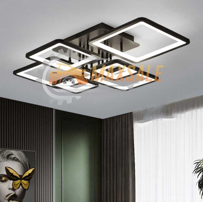 Абажур плафониера полилей 102W LED лампа дистанционно управление таван