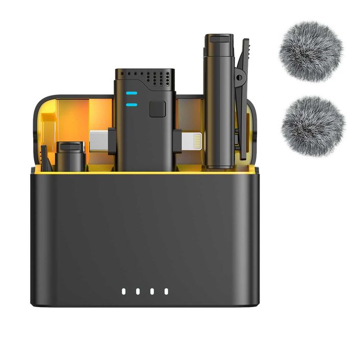 Microfoane Lavalieră 2în1 cu Reducere Zgomot, Compatible iPhon/Android